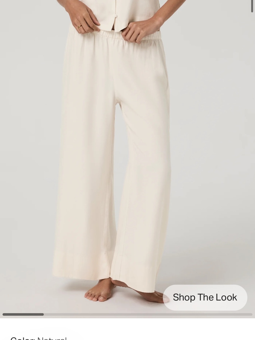 Vuori Cream Wide-Leg Flare Pants